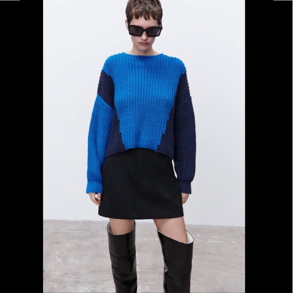 ZARA COLOR-BLOCK KNIT OVERSIZED SWEATER | SIZES: S, L | NWT - Picture 4 of 9